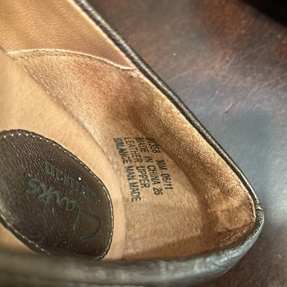 Clarks Artisan slip on shoes, Metallic Brown, size 10